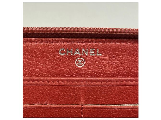 Chanel Red Leather Long Wallet - view 4