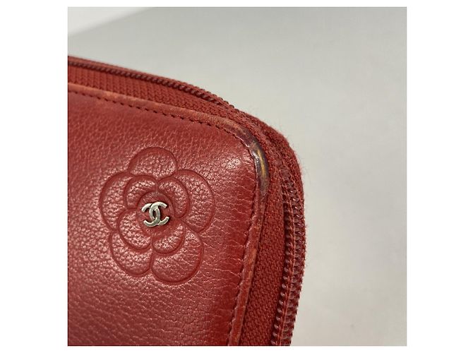 Chanel Red Leather Long Wallet - view 5