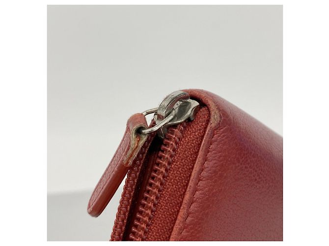 Chanel Red Leather Long Wallet - view 6