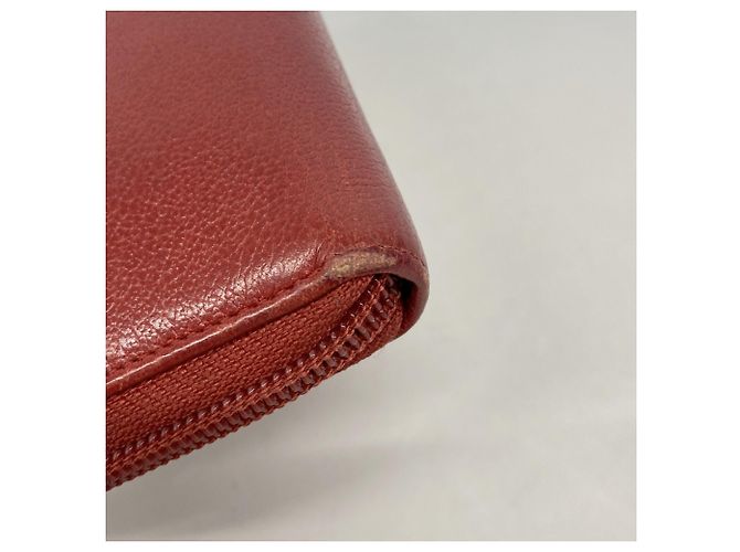 Chanel Red Leather Long Wallet - view 7