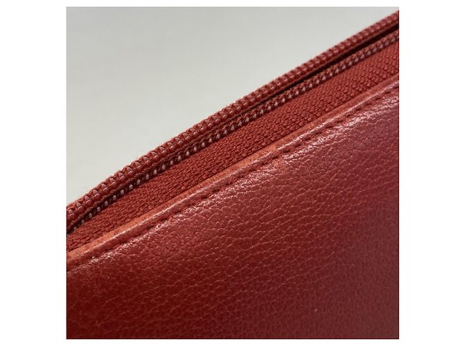 Chanel Red Leather Long Wallet - view 8