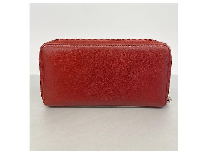 Chanel Red Leather Long Wallet - view 9