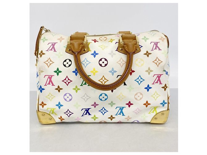 Borsa Louis Vuitton Monogram Multicolor Speedy 30 M92643 Blanc Bianco - vista 12