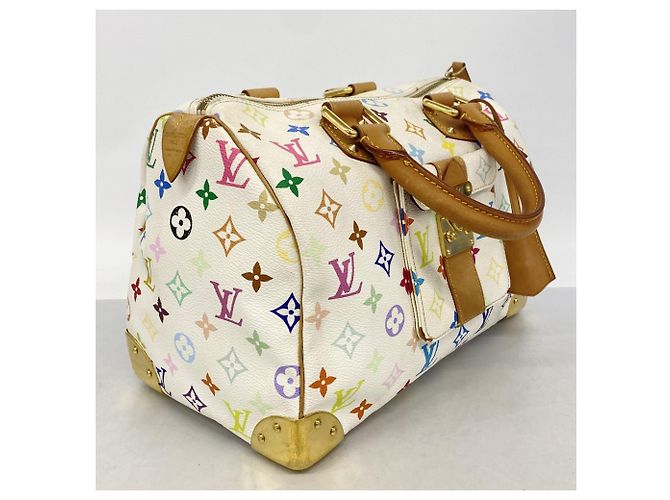 Borsa Louis Vuitton Monogram Multicolor Speedy 30 M92643 Blanc Bianco - vista 2