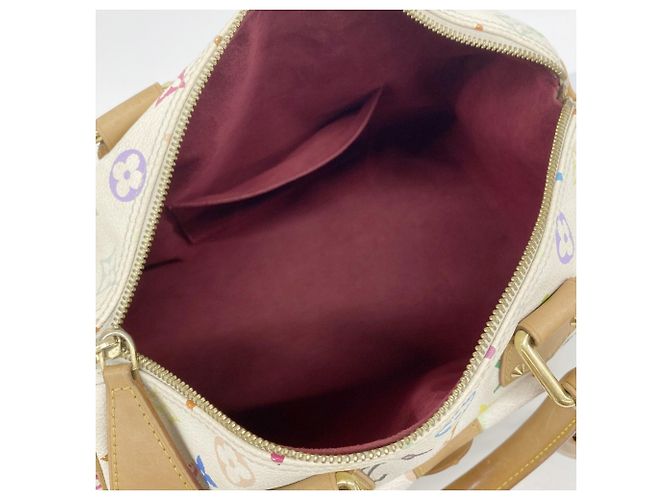 Borsa Louis Vuitton Monogram Multicolor Speedy 30 M92643 Blanc Bianco - vista 4
