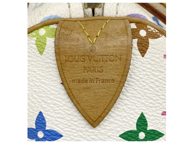 Borsa Louis Vuitton Monogram Multicolor Speedy 30 M92643 Blanc Bianco - vista 5