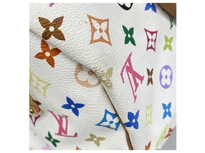Borsa Louis Vuitton Monogram Multicolor Speedy 30 M92643 Blanc Bianco - vista 9