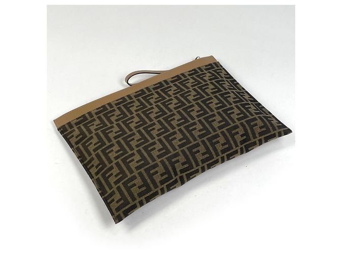 Clutch Fendi Zucca Pattern Marrone - vista 2