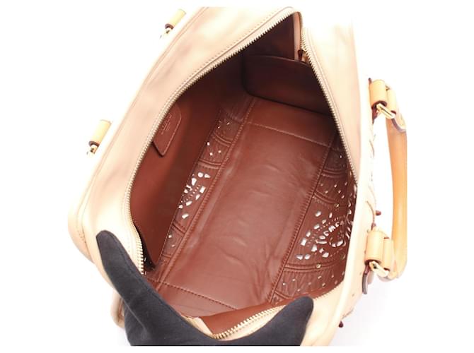 Borsa Loewe Amazona 28 Marrone Multicolore Beige - vista 3