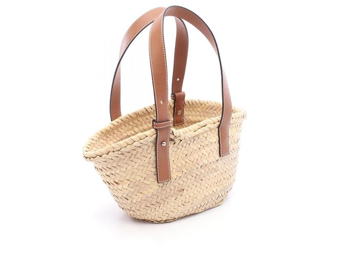 Borsa Basket Loewe Small Smiley World Marrone Beige Giallo - vista 2