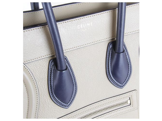 Céline Celine Leder Bicolor Tote Bag Beige - Ansicht 10