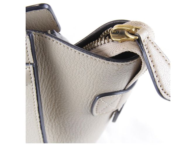 Céline Celine Leder Bicolor Tote Bag Beige - Ansicht 20