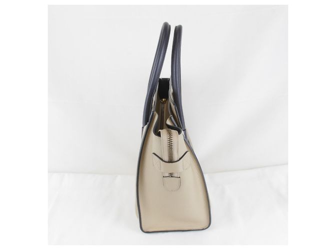 Céline Celine Leder Bicolor Tote Bag Beige - Ansicht 3