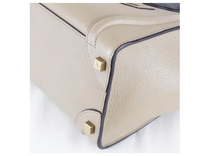 Céline Celine Leder Bicolor Tote Bag Beige - Ansicht 5