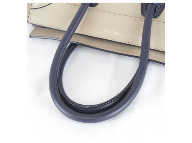 Céline Celine Leder Bicolor Tote Bag Beige - Ansicht 8
