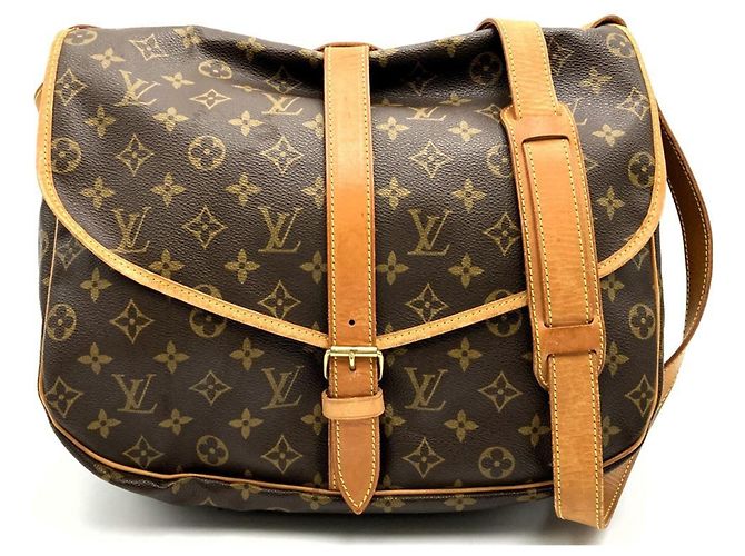 Borsa a Spalla Louis Vuitton Saumur 30 Marrone Monogramma - vista 2