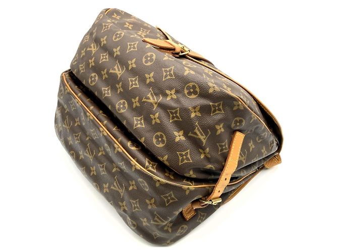 Borsa a Spalla Louis Vuitton Saumur 30 Marrone Monogramma - vista 3
