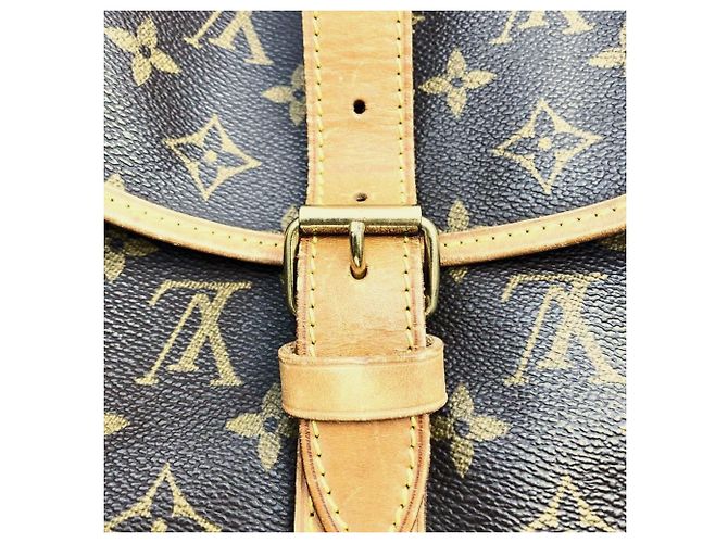 Borsa a Spalla Louis Vuitton Saumur 30 Marrone Monogramma - vista 5