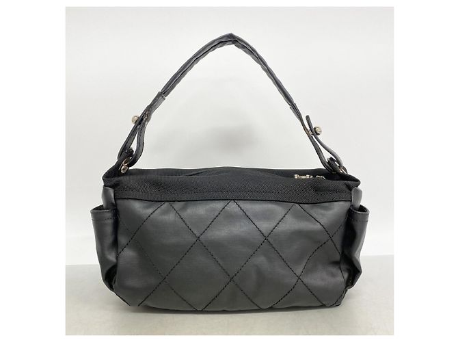 Chanel Paris Biarritz Canvas Schultertasche Schwarz - Ansicht 10
