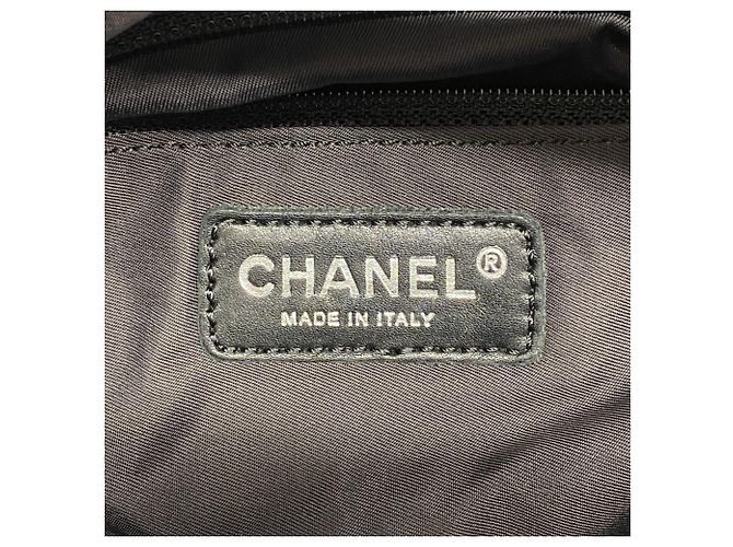 Chanel Paris Biarritz Canvas Schultertasche Schwarz - Ansicht 5