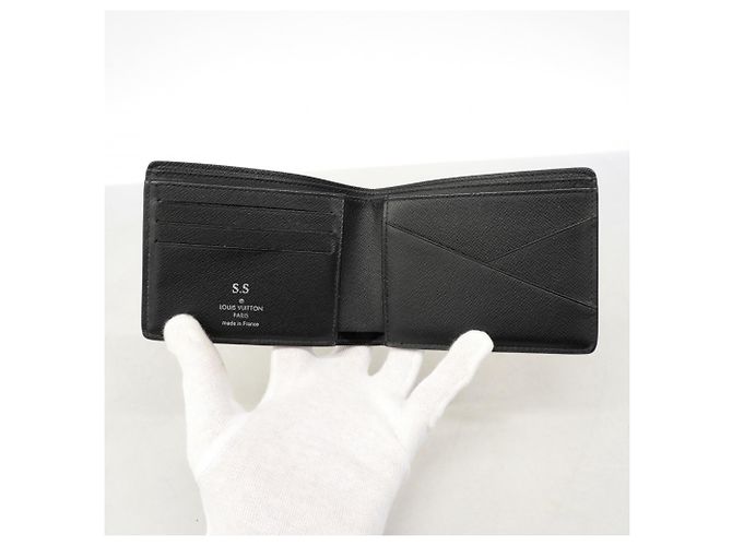 Portafoglio Slender Louis Vuitton Monogram Eclipse Nero - vista 4