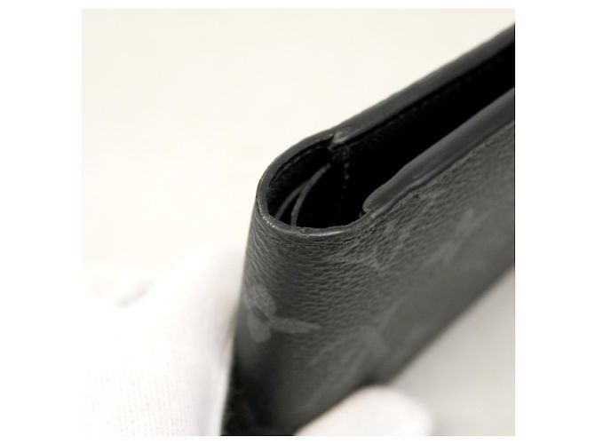 Portafoglio Slender Louis Vuitton Monogram Eclipse Nero - vista 7