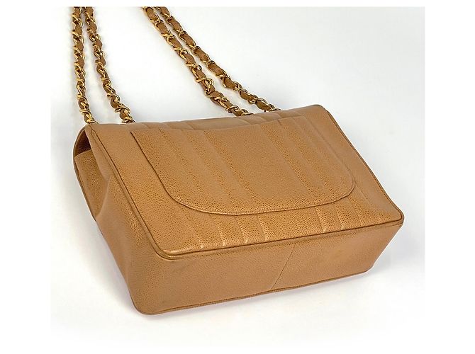 Borsa a Spalla Chanel Mademoiselle Beige - vista 2