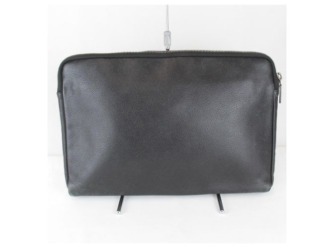 Clutch in pelle Salvatore Ferragamo Nero Bianco - vista 2