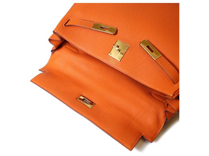 Hermès Borsa Hermes Kelly 32 in pelle Togo Arancione - vista 14