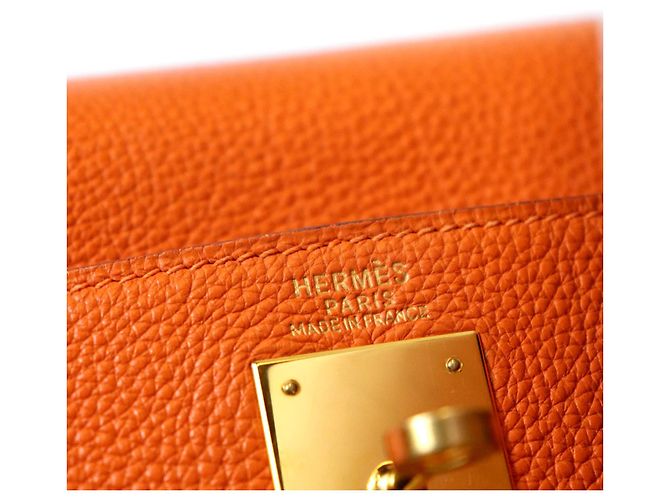 Hermès Borsa Hermes Kelly 32 in pelle Togo Arancione - vista 15