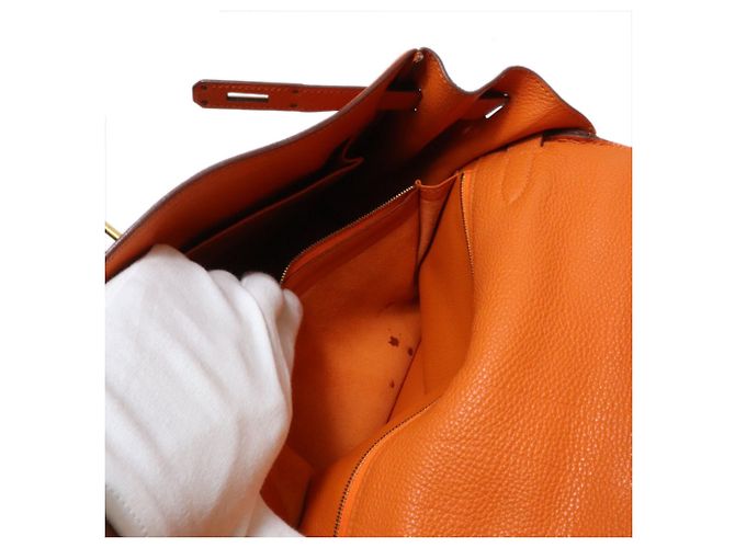 Hermès Borsa Hermes Kelly 32 in pelle Togo Arancione - vista 19