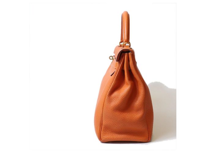 Hermès Borsa Hermes Kelly 32 in pelle Togo Arancione - vista 5