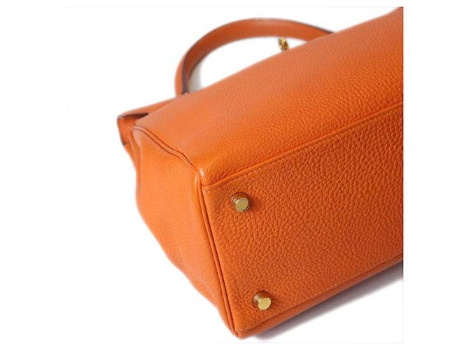 Hermès Borsa Hermes Kelly 32 in pelle Togo Arancione - vista 7