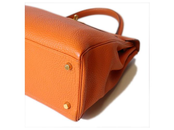 Hermès Borsa Hermes Kelly 32 in pelle Togo Arancione - vista 8