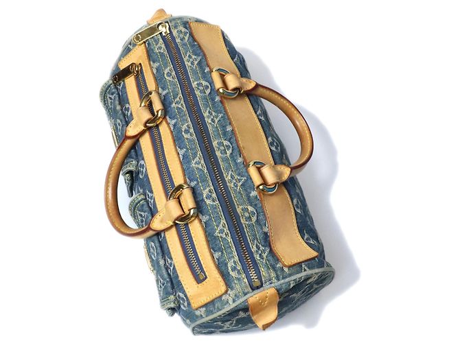 Borsa Louis Vuitton Neo Speedy Mini Boston Blu Monogramma - vista 14