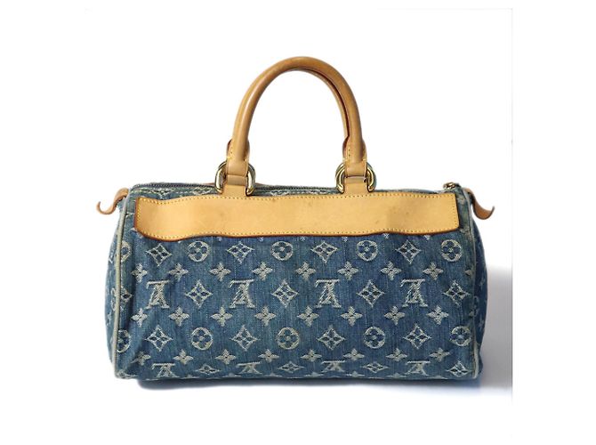 Borsa Louis Vuitton Neo Speedy Mini Boston Blu Monogramma - vista 3