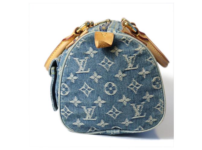 Borsa Louis Vuitton Neo Speedy Mini Boston Blu Monogramma - vista 4