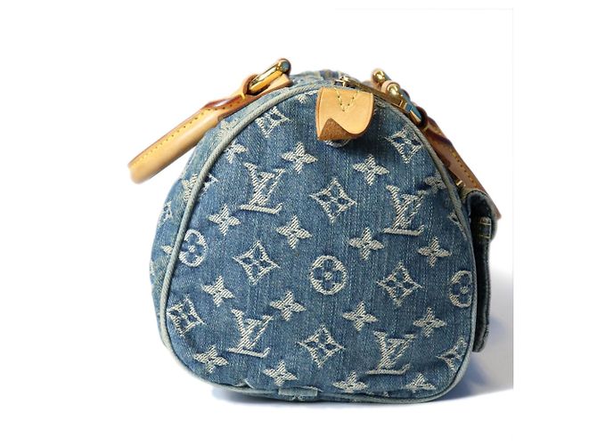 Borsa Louis Vuitton Neo Speedy Mini Boston Blu Monogramma - vista 5