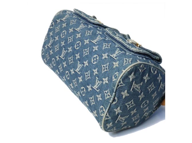 Borsa Louis Vuitton Neo Speedy Mini Boston Blu Monogramma - vista 6