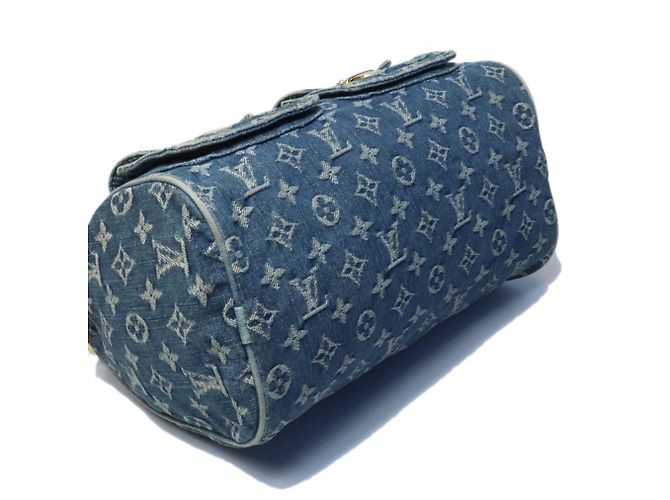 Borsa Louis Vuitton Neo Speedy Mini Boston Blu Monogramma - vista 7