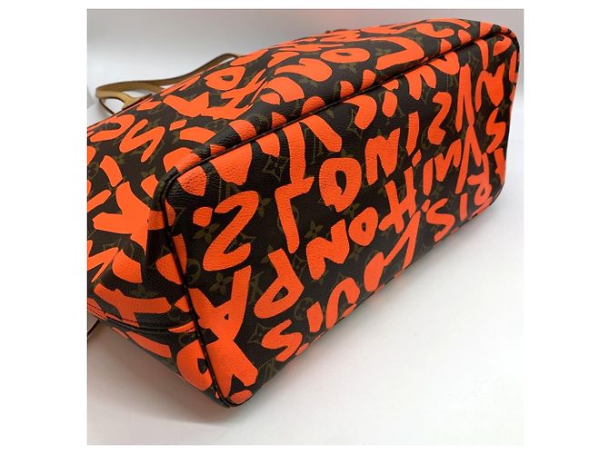 Borsa Tote Louis Vuitton Neverfull GM Arancione Monogramma - vista 3