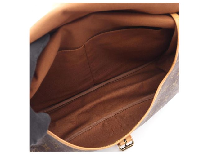 Borsa a Spalla Louis Vuitton Saumur 35 Monogram Marrone - vista 3