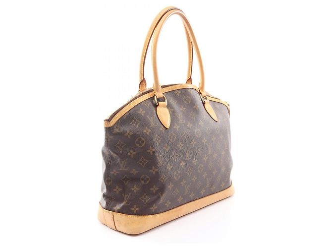 Bolso Tote Louis Vuitton Lockit Horizontal Monogram Castaño - vista 2
