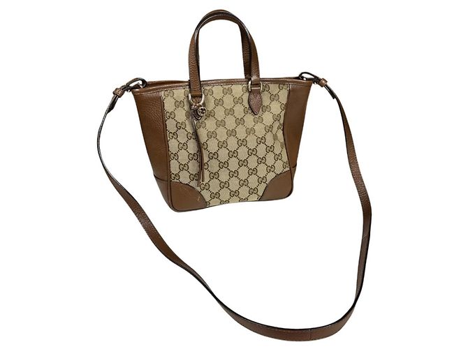 Borsa Gucci GG Canvas Beige Marrone - vista 13