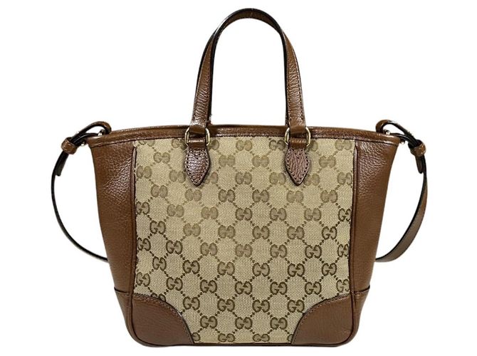Borsa Gucci GG Canvas Beige Marrone - vista 3