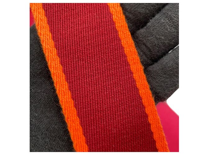 Hermès Hermes Bride-à-Black GM Hibiscus Canvas Handbag Pouch Rot - Ansicht 12