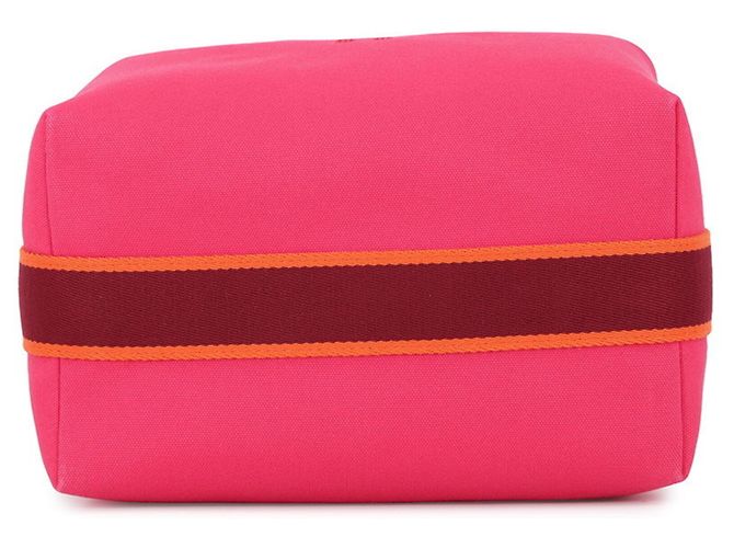 Hermès Hermes Bride-à-Black GM Hibiscus Canvas Handbag Pouch Rot - Ansicht 3