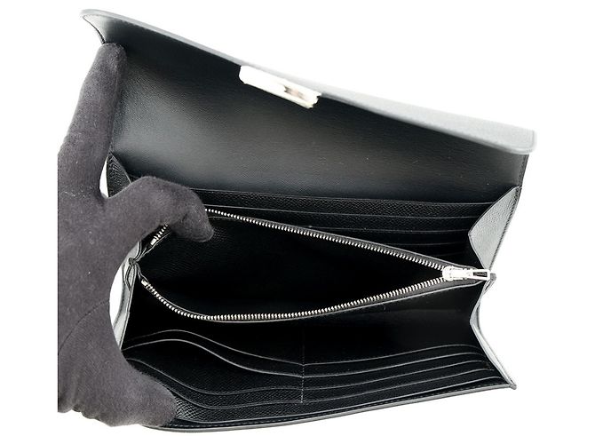 Hermès Portafoglio lungo Constance in pelle Epsom nera Nero - vista 5