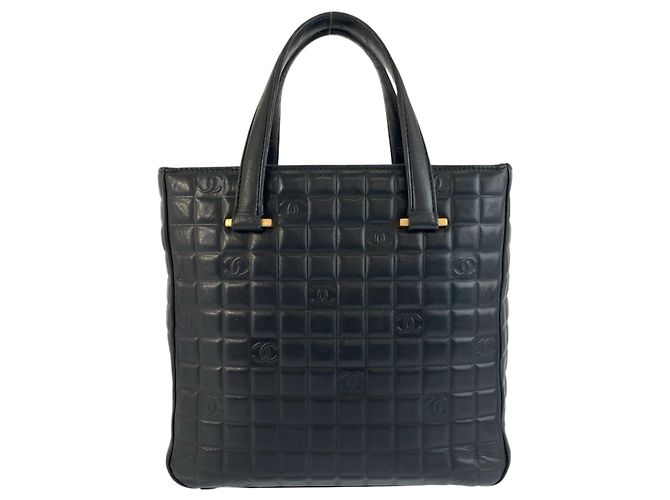 Borsa Tote Chanel Icon Chocolate Bar in pelle nera Nero - vista 2