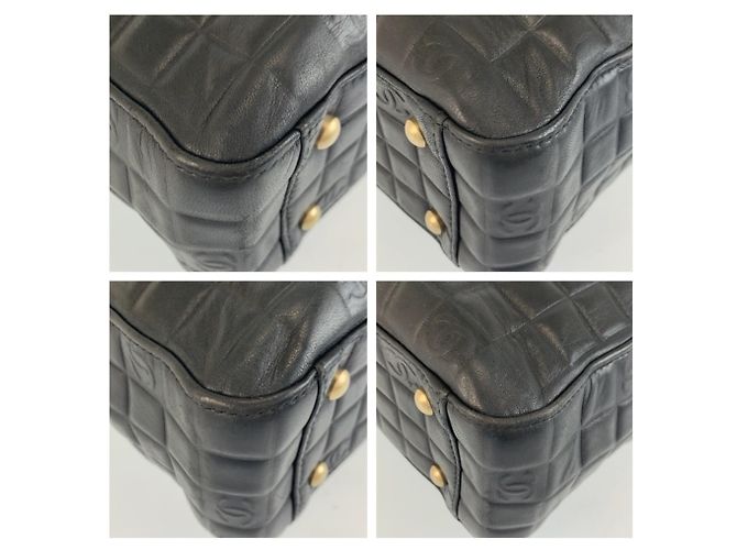 Borsa Tote Chanel Icon Chocolate Bar in pelle nera Nero - vista 4